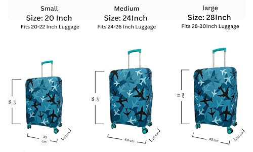 Image of Printed Travel Luggage Cover for Suitcase - Stretchable & Scratchproof Trolley Bag Protector