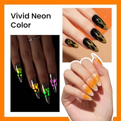 Image of Beetles Gel Nail Polish - Luminous Orange Glow in the Dark Gel Polish, Soak Off Uv LED Nail Lamp Nail Art Manicure Salon DIY Home 0.5Oz