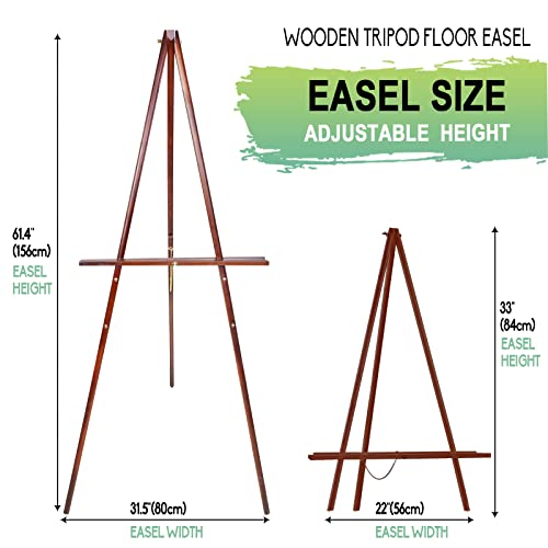 Conda 63" Wooden Tripod Artist Display Easel With Tray, A-Frame Adjustable Easel Stand For Wedding Sign, Foldable Easels For Painting Canvas, Display & Posters #TOP2