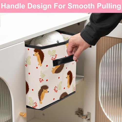 Boîte de rangement en tissu pour placard et chambre enfant motif hérisson - 7