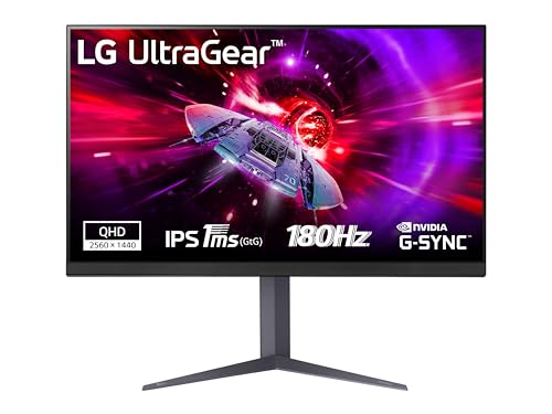 LG UltraGear 32GS75Q Monitor Gaming 32' IPS QHD (2560x1440), 180Hz, 1ms (GtG), G-Sync Compatible, AMD FreeSync, HDR 400, HDMI 2.0 (HDCP 2.2), DisplayPort 1.4, AUX, Flicker Safe, Nero