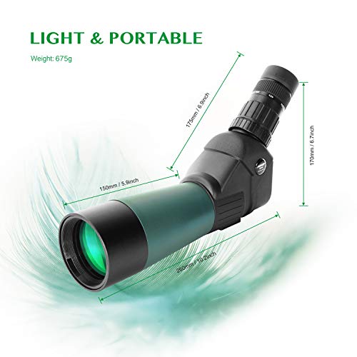 Aomekie 20-60X60Mm Spotting Scope - Includes Tripod, 45 Degree Spotter Scope, Bak4 Prism, Fmc Coating, And Waterproof Design #TOP3