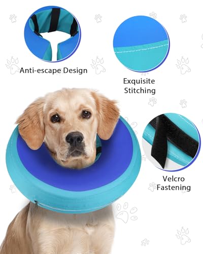 Image of MIDOG Inflatable Dog Cone, Donut Recovery Collar After Surgery, Medium+