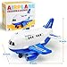 Beestech Airplane Toys with Runway and Car, Friction Powered Launcher Plane Toys for Boys Girls Kids Toddlers 3 4 5 6 Year Olds, Birthday Gifts (Blue)