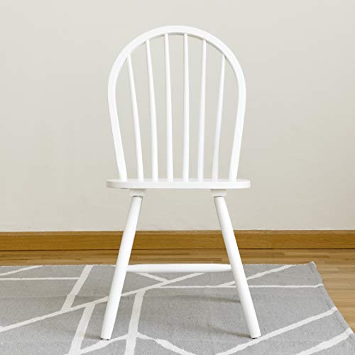 Kenay Home Pack 2 Sillas Salón Mila Sillón Ratán, Blanco, 48x91,4x44cm (WxHxD)