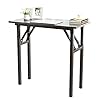 sogesfurniture Bureau Pliable d’Ordinateur Informatique Table Pliante Cuisine Petit Bureau Mural Rabattable 80x40x75cm Console Meuble Bois Métal pour Travail Conférence Gaming Domicile Noir
