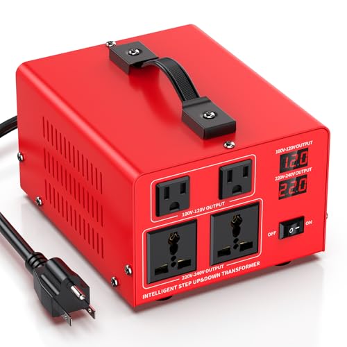 Image of 1000W Voltage Transformer Power Converter(110V to 220V, 220V to 110V) Step Up /Down Converter 110 /120 Volt - 220 /240 Volt w /US Power Cord, LCD Display, 2 US Outlets, 2 Universal Outlet