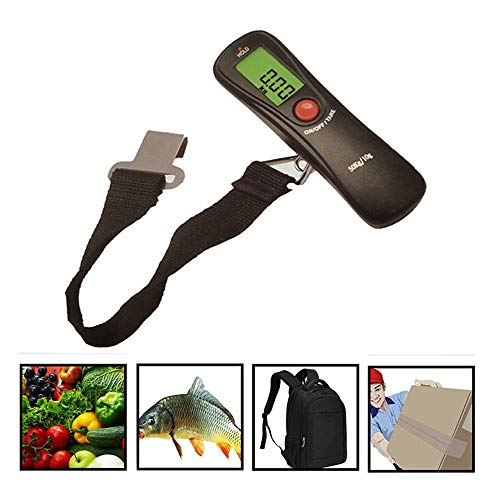 Preisvergleich Produktbild HUAA Gepäckwaage tragbare Hängewaage LCD Anzeige mit Hintergrundbeleuchtung Tara Funktion praktisch für Reisen / Familienleben bis 50KG