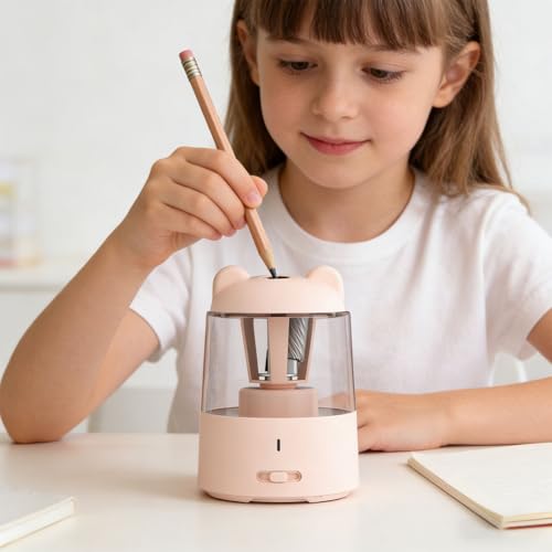 Taille-crayon électrique USB compact avec 3 modes d'affûtage et réservoir transparent - 3