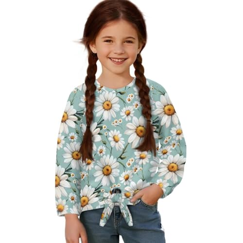 Xoenoiee Girls Long Sleeve Shirts Casual Graphic T-Shirt