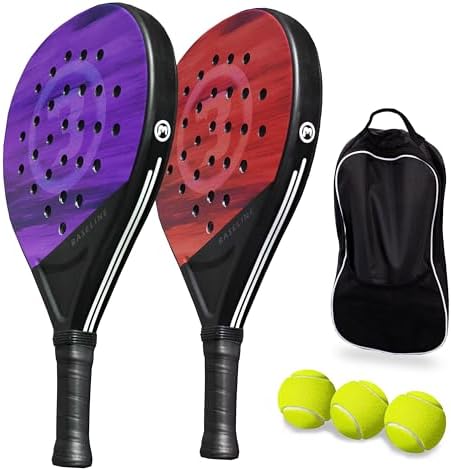 Complete Padel Racket Set of 2 – Lightweight with Foam Core & Gri...