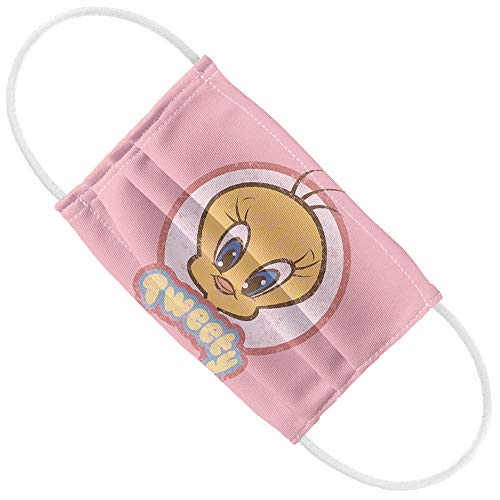 Popfunk Looney Tunes Kids Retro Tweety Face 1-Ply Reusable Face Mask Covering with Adjustable Nose Wire