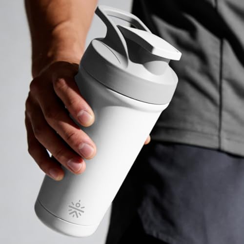 Image of Cult Stainless Steel Bottom Opener Shaker Bottle 700 ml, Leakproof Protein Mixer with Noise-Free Agitator, Wide Mouth, Dishwasher Safe, BPA-Free, Gym & Fitness Supplement Bottle