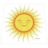 EXQUIMEUBLE 可愛い太陽モチーフウォールステッカー 部屋リビング寝室用 剥がせる自粘性壁飾り インテリア装飾にな耐久性素材の壁デカール