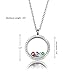 Jovivi 30mm Living Floating Memory Glass Locket Necklace - Stainless Steel Round Crystals Buckle Closure