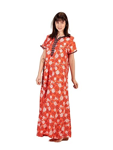 Image of Evolove Women's Viscose Liva Long Maxi Night Gown Nighty Dress with Pocket, Super Soft Comfortable (LNG-Rayon)