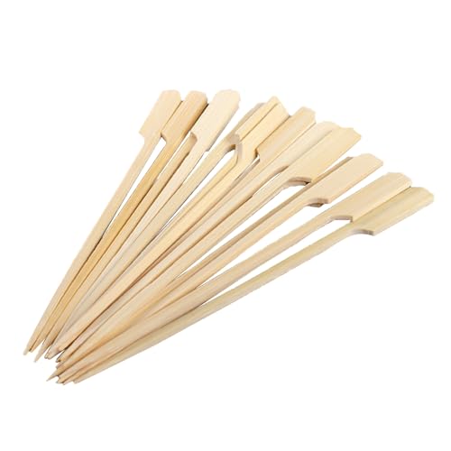 100-Pack Bamboo Paddle Picks – Wooden Skewers for Cocktails, Appetizers, Fruit, Sandwiches, and BBQ Snacks – Available in 3.5" / 4.7" / 7" / 10" (3.5 inch)