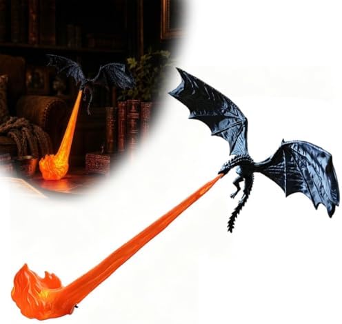 Dragon Bookshelf Light,3D Printed Fire Breathing Dragon with Wings,A-L
