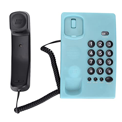 Teléfono Fijo con Cable KX‐T504, Funciones Múltiples y Batería Azul miniatura 6