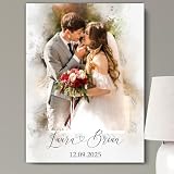 DUNITA Personalized Couple Watercolor Portrait From Photo, Wedding Couple Painting, Romantic Gift For Boyfriend Or Girlfriend, Husband and Wife Wall Art, Custom Christmas Gift, Valentines Day-01