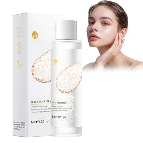 Hppsctink Agua de Esencia de Arroz, 120ml Rice Toner, Cuidado de la piel profundamente hidratante, Reafirmante e Hidratante, Reparación de la piel, serum