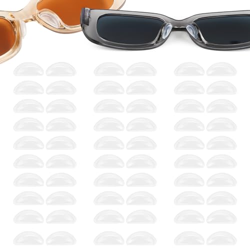 30 Pares Almohadillas Gafas Nariz Silicona, Forma de D Almohadilla Gafas Nariz, Antideslizante Almohadillas Nariz Gafas, Almohadillas Nasales para Gafas de Montura Integral Gafas de Sol