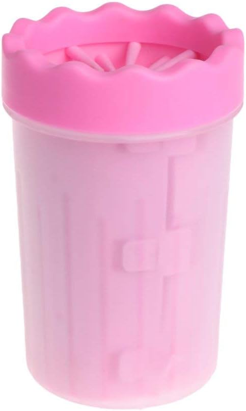 HJHY Pet Paw Washer Portable Dog Paw Cleaner Clever Dog Feet Washer -Ideal for Active Dogs on Rainy Days (M PINK)