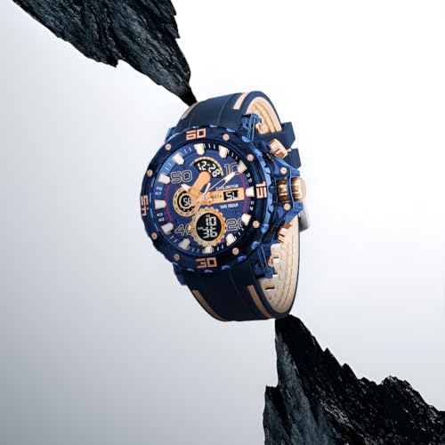 Image of Carlington Velocity Series Analog-Digital Sports Watches for Men and Boys with Alarm, Stopwatch, Backlit Display, Dualtime, Silicone Rubber Strap, Water & Shock Resiatant - CT 8136