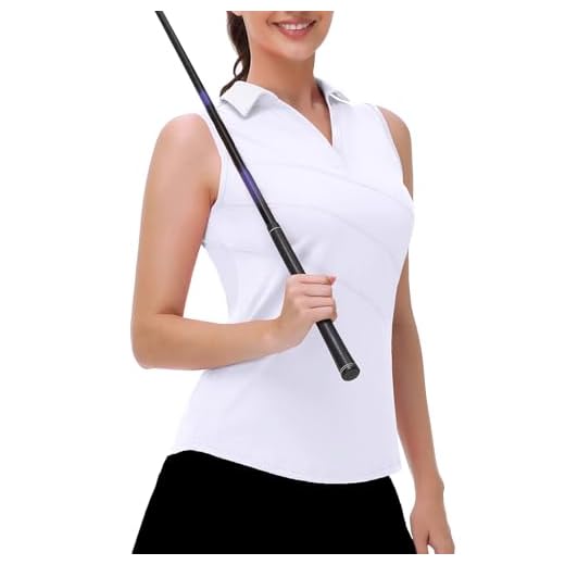 Kaleforneo Women Sleeveless Golf Polo Shirt Collar V Neck Tank Top Moisture Wicking Quick Dry, White/Opulent Garden, XXL
