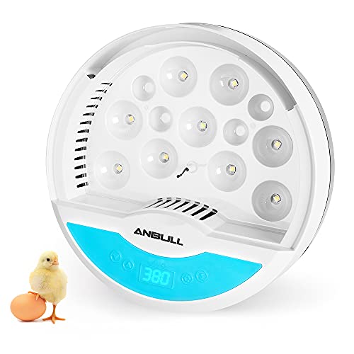 Anbull Egg Incubator with Built-in Candlers 9 Eggs Mini Incubator for Hatching Eggs, Eggs hatcher for Chickens, Quail, Birds, Dove