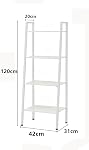 Small Bookshelf 4-Tier Small Shelf 17 inch Narrow Shelf Tablet Shelving Unit Bathroom Corner Shelf Display Cabinet with Black Metal Frame for Bedroom Living Room - White