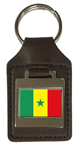 Porte-clés Sénégal en cuir gravé idée cadeau anniversaire souvenir