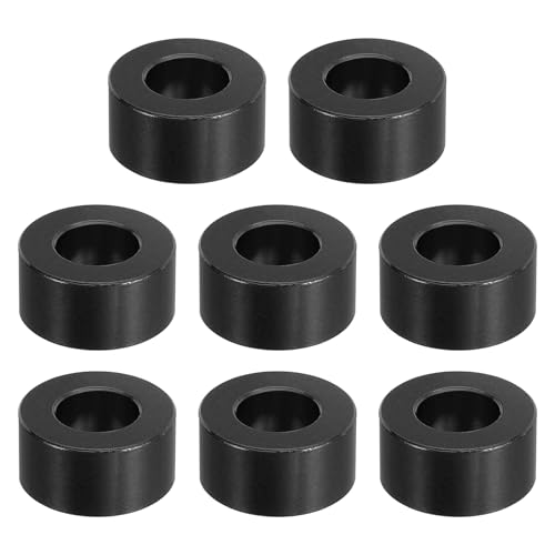 PATIKIL M10アルミニウムスペーサー 8個 メタルスペーサーアルミニウム10.5mm ID x 20mm OD x 10mm Lアルミニウムスペーサースクリュースタンドオフラウンド 2/5インチまたはM10スクリューボルト用 黒