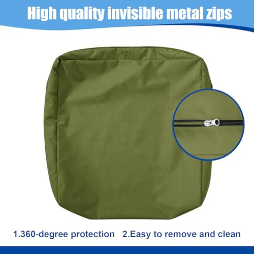 SYLC Outdoor Seat Cushion Covers with Zipped, Waterproof Rattan Furniture Cushion Covers, Sofa Upholstery Covers for Garden Patio Caravans Motorhome Bench (Grey-green,60×55×10cm) - Image 5