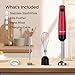Cordless Hand Blender,12V Rechargeable Immersion Blender with 60+ Bowl Battery Life,4-Point Stainless Steel Blade,Variable Speed & Egg Whisk - for Soups,Smoothies, Baby Food