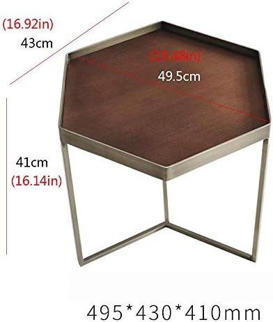 Telephone Table, Modern Industrial Style Side Table,Living Room Telephone Table,Sofa Side Table,Hexagon Design,2 Sizes(Color:Hexagonal,Size:19.4816.9216.14in)
