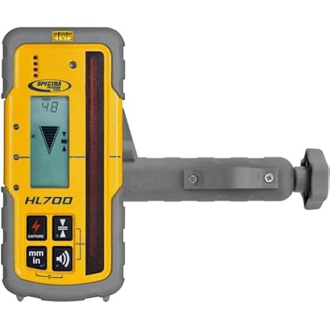 Spectra Precision HL700 Digital Readout Receiver for Basic & Advanced Performance, Huge 5 in (12.7 cm) Reception Height, Front & Rear LCD Displays, Waterproof and Weatherproof Cover