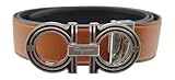 Salvatore Ferragamo Adjustable Reversable Brown/Black Engraved Gancini Belt Size 100