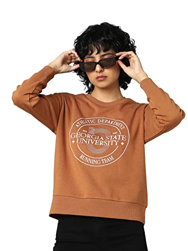 Image of ONLY Women's Cotton Blend Crew Neck Sweatshirt