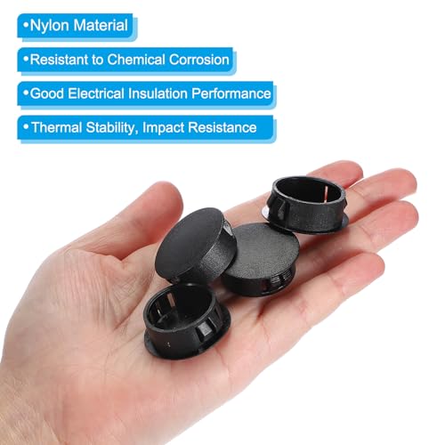 Image of PATIKIL 20Pcs 1 inch Hole Plugs, 1 inch /25mm Plastic Hole Plugs, 20Pcs Flush Type Round Hole Plugs Cover Snap in Locking Hole Tube for Table Kitchen Cabinet Furniture, Black