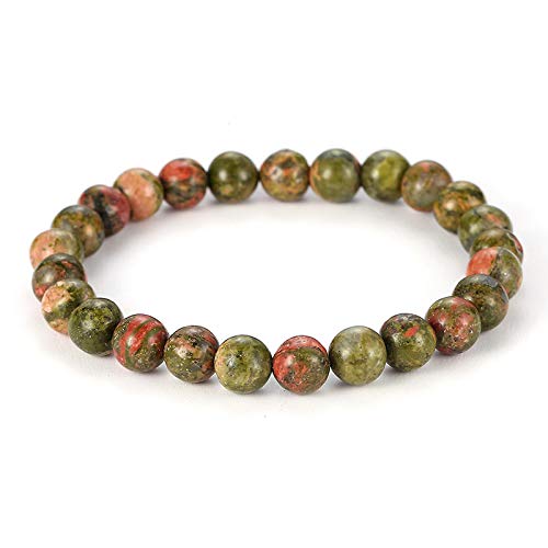 Bijoux en pierre naturelle verte fleur, le cadeau personnalisé idéal en 8mm