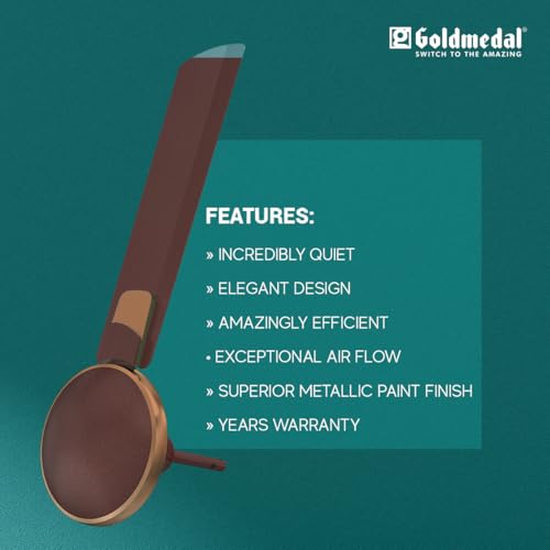 Image of Goldmedal Legacy Prime 1200mm 1 Star BEE Certified Star Rated Decorative Ceiling Fan | Superior Metallic Paint Finish| High Speed | 3 years Warranty|Pack of 1 (Espresso Brown)