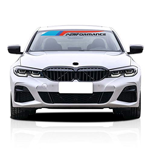 Image of 2pcs Car Performance 2018 Front Rear Windshield Banner Windows Decal Stickers for X1 X3 X5 X6 Z4 M3 M4 M5 (Black)