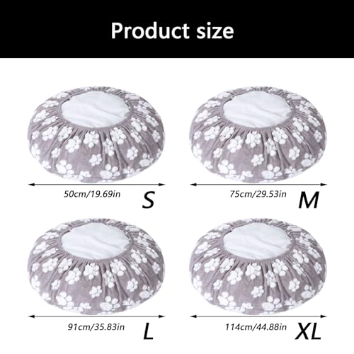 Housse de lit ronde pour chien et chat lavable en polyester - 5