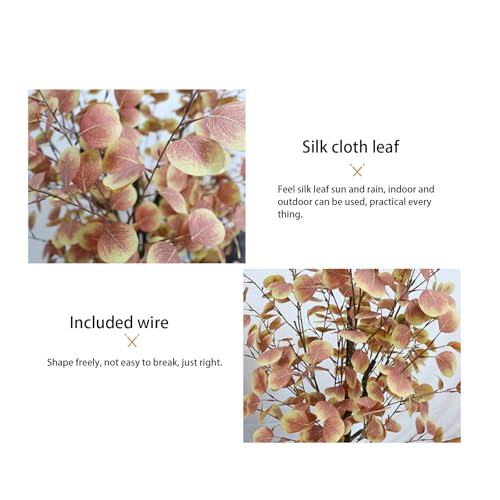 GarveeHome 4FT Artificial Eucalyptus Tree, Tall Faux Eucalyptus Stems Fake Plants with Plastic Pot Realistic Autumn Leaves for Home Living Room Indoor Outdoor Porch Front Door Decor