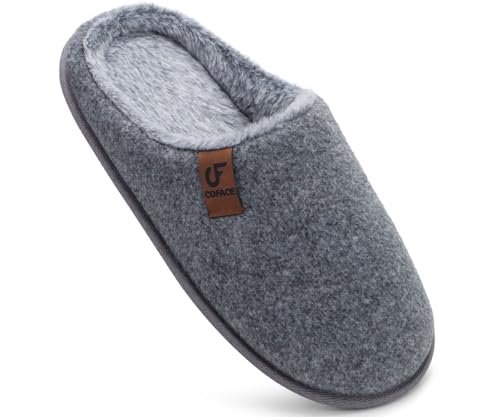 Ya en mundofriki.es: COFACE Zapatillas de Estar en Casa Hombre Invierno Fieltro Cálido Felpa Pantuflas Confort Espuma de Memoria Zapatos con Antideslizante Suela Gris Talla 44