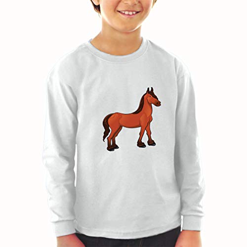 Kids Long Sleeve T Shirt Horse Farm A Cotton Boy & Girl Clothes2