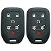 2Pcs Coolbestda Silicone Smart Key Fob Cover Case Remote Skin Keyless Jacket Holder Protector for 2015 2016 Chevrolet Suburban Tahoe GMC Yukon 6 Buttons Black