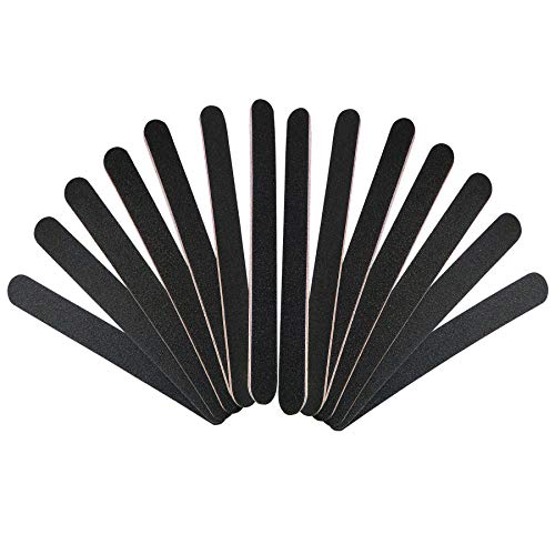 50 Pcs Professional Double Sided Nail Files 100/180 Grid Emery Board Grit Black Gel Cosmetic Manicure Pedicure