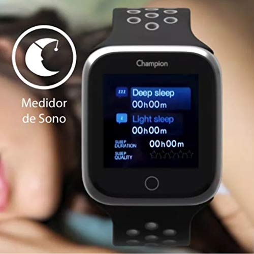 RELOGIO SMART WATCH CHAMPION UNISSEX BLUETOOTH CH50006C PRATA COM PULSEIRA PRETA COM CINZA